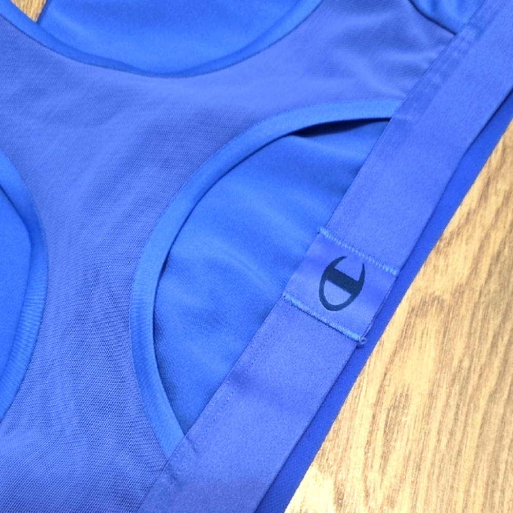 Champion Blue Sports Bra Moisture-Wicking Racerback - Picture 6 of 12
